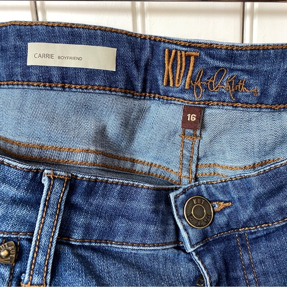 Kut From The Kloth Carrie Boyfriend Mid Rise Denim Blue Jeans Sz 16 - Picture 2 of 11